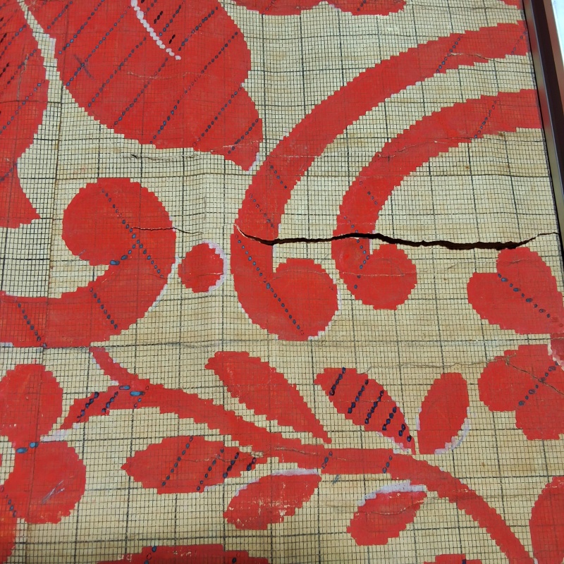 Antique Mise-en-Carte - Red Flowers