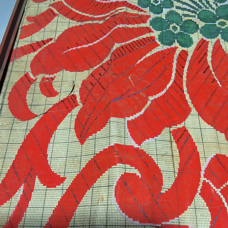 Antique Mise-en-Carte - Red Flowers