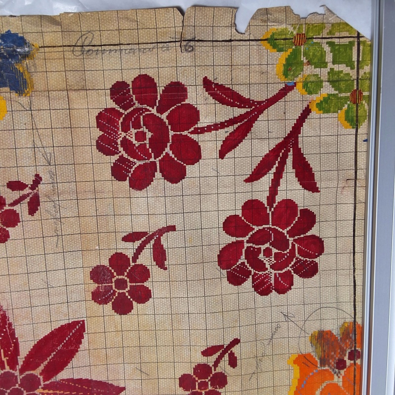 Antique Mise-en-Carte - Multicolored Flowers