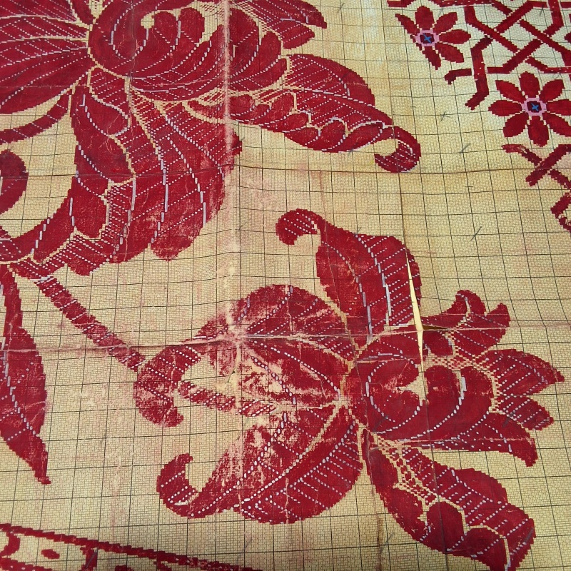 Antique Mise-en-Carte - Multicolored Flowers
