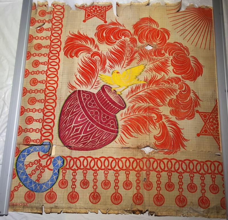 Antique Mise-en-Carte - Flying Bird