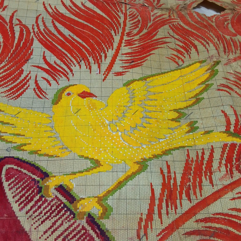 Antique Mise-en-Carte - Flying Bird