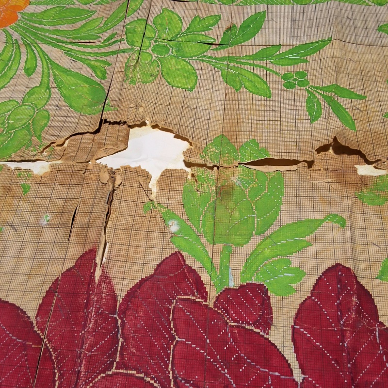 Antique Mise-en-Carte - Red and Orange Flowers