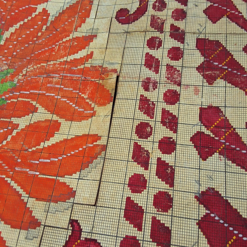 Antique Mise-en-Carte - Orange Chrysanthemum
