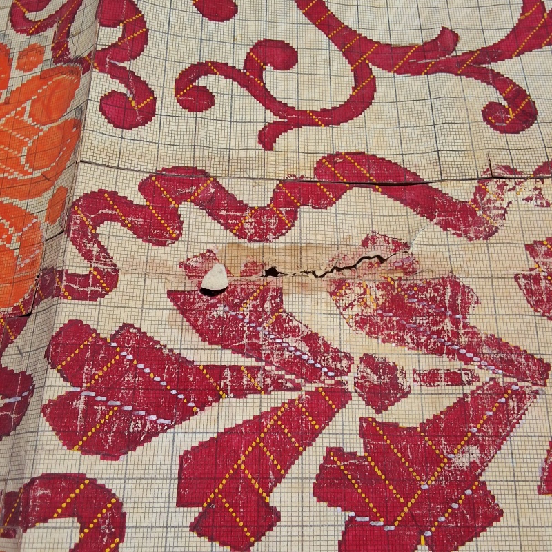 Antique Mise-en-Carte - Orange Chrysanthemum