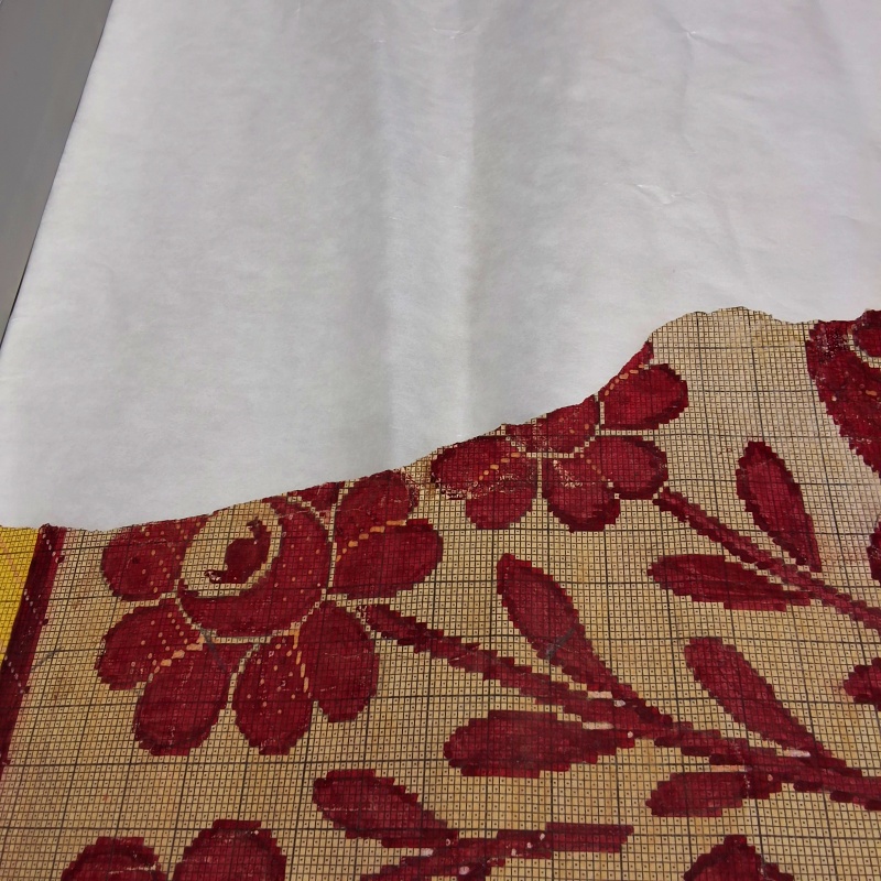 Antique Mise-en-Carte - Red Flower Wreath