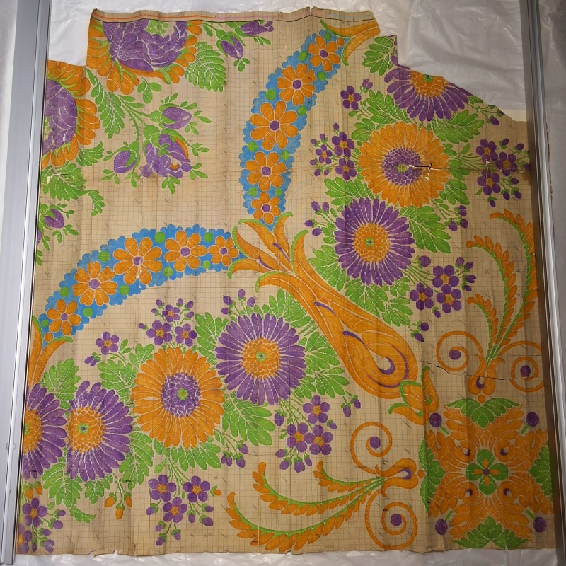 Antique Mise-en-Carte - Vibrant Floral Display