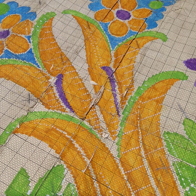 Antique Mise-en-Carte - Vibrant Floral Display
