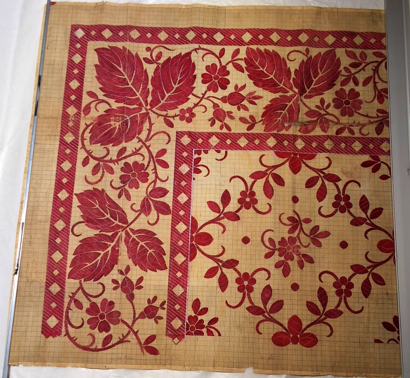 Antique Mise-en-Carte - Red Leaves