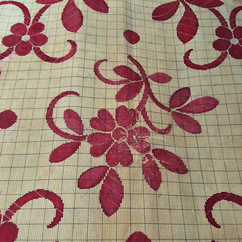 Antique Mise-en-Carte - Red Leaves
