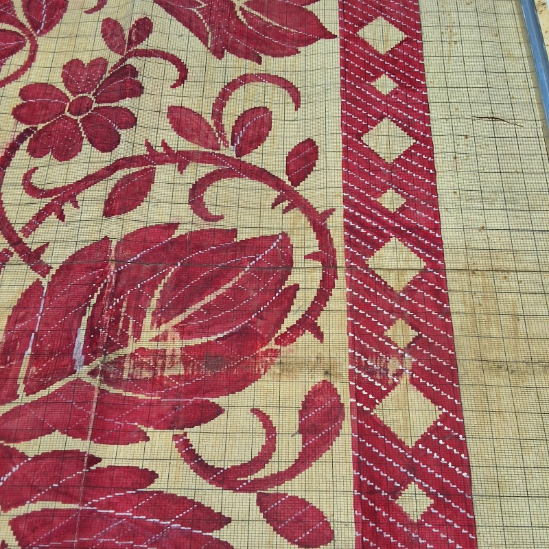 Antique Mise-en-Carte - Red Leaves
