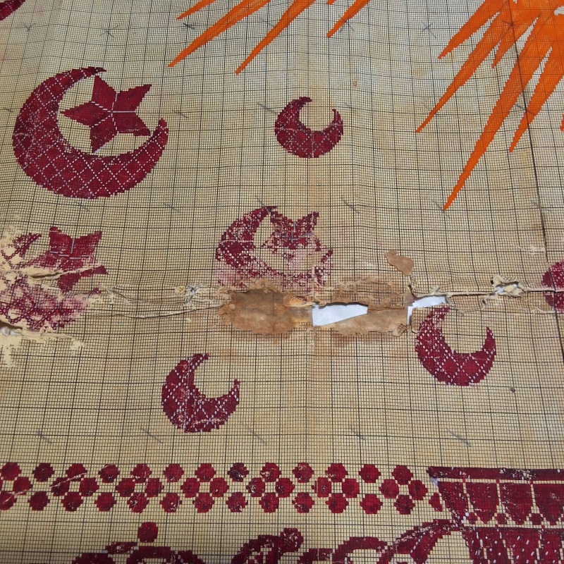 Antique Mise-en-Carte - Orange Sun Rays