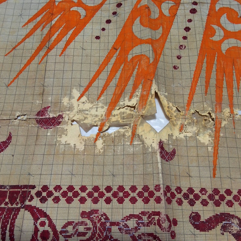 Antique Mise-en-Carte - Orange Sun Rays