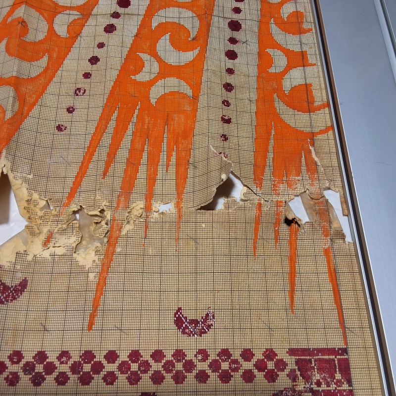 Antique Mise-en-Carte - Orange Sun Rays