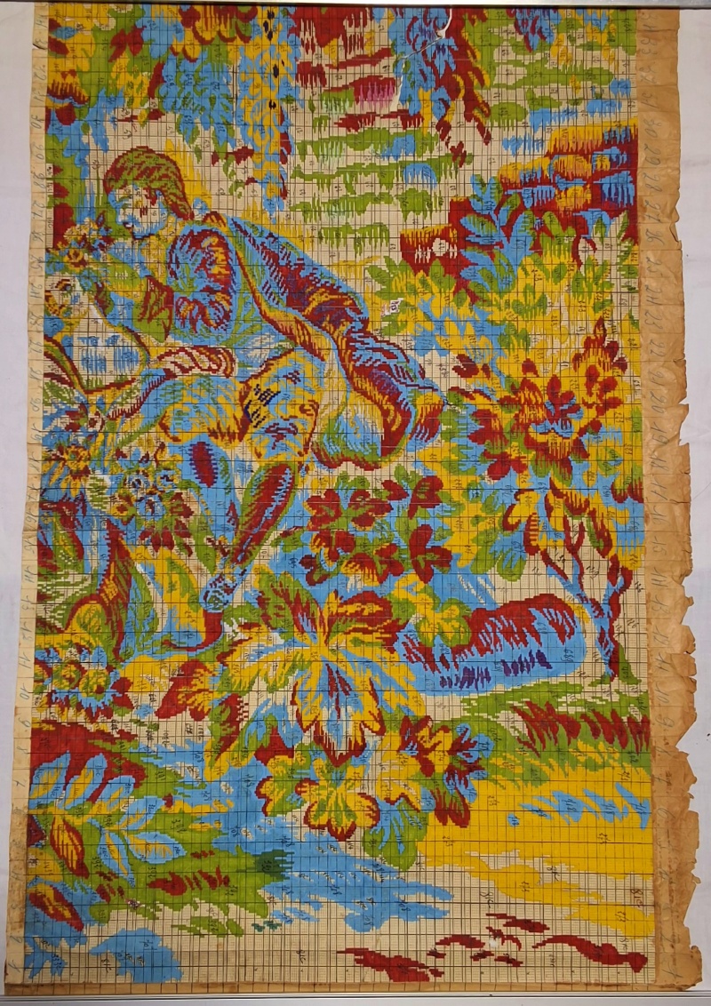 Antique Mise-en-Carte - Couple with Flowers
