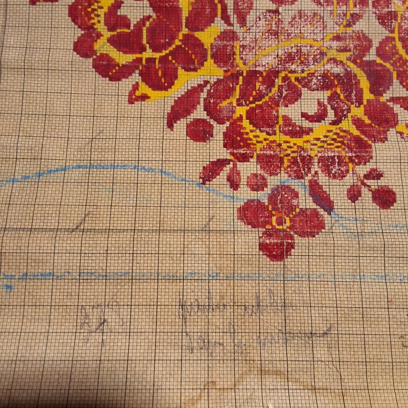 Antique Mise-en-Carte - Red Flower Arches