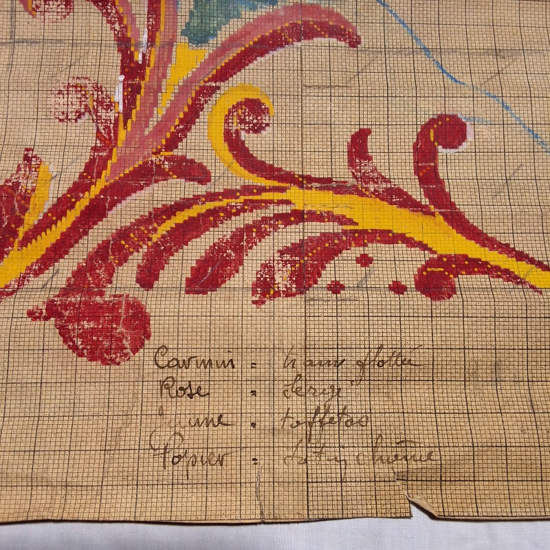 Antique Mise-en-Carte - Red Flower Arches