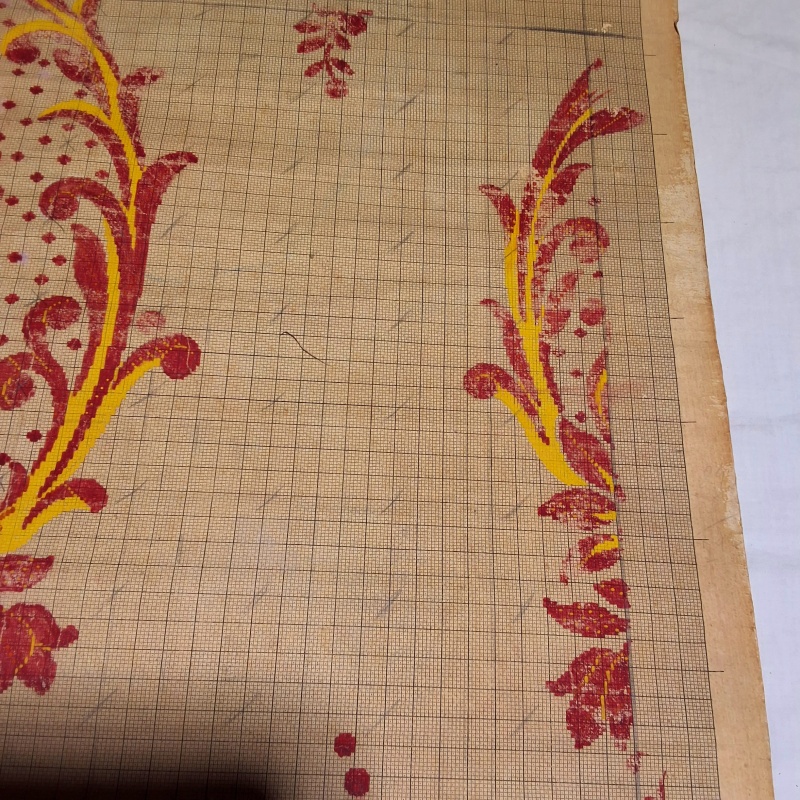 Antique Mise-en-Carte - Red Flower Arches