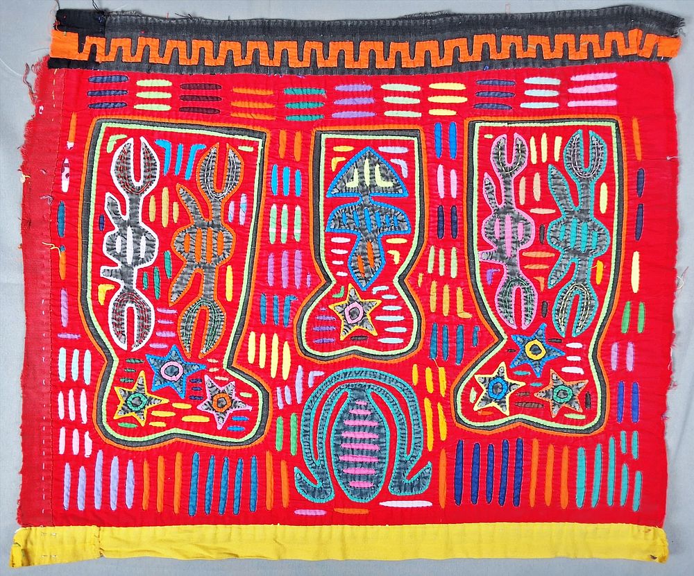 Lot 218: Guna Mola Panel Three Western Boots with Stars and Horseshoe