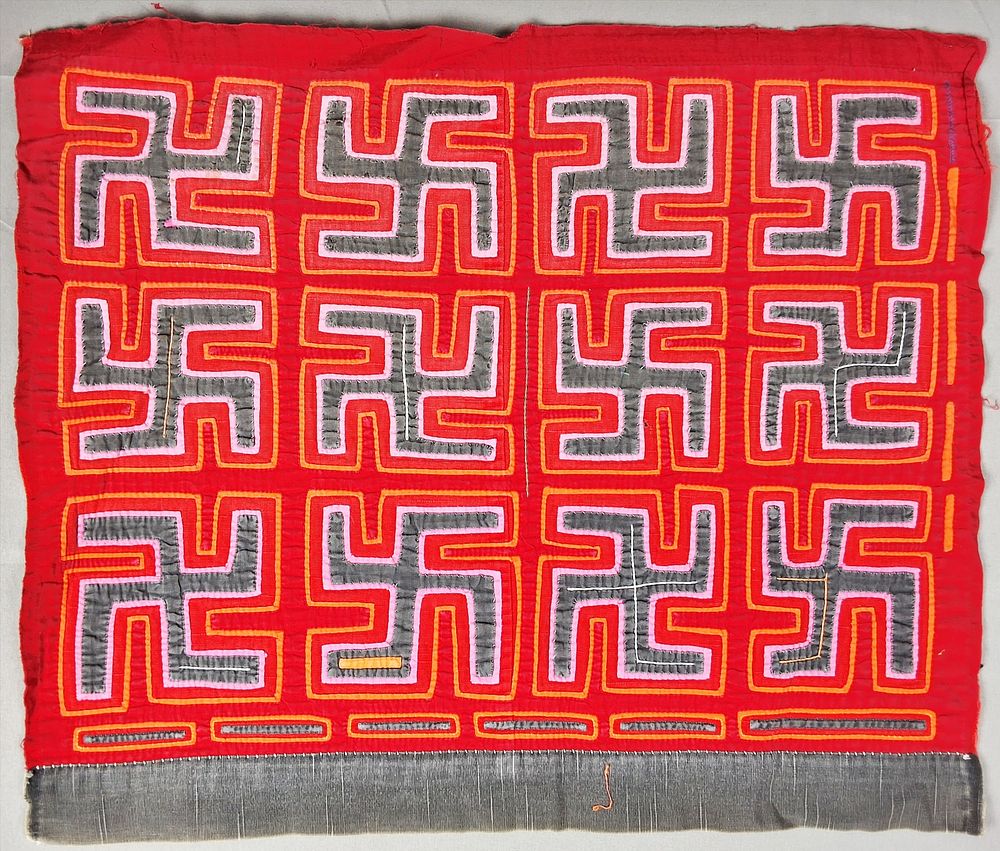 Lot 224: Guna Mola Panel Hooked Cross Repeat