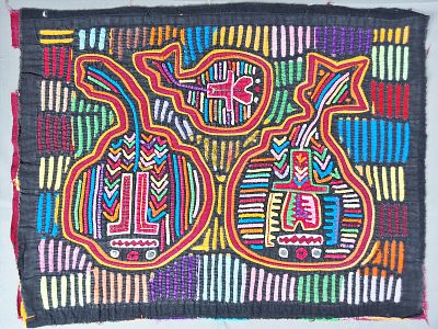 Guna Mola Panel Spiritual Gourd Forms. Panama (Guna Yala), circa 1970s13 &times; 17 inchesWorked in 3 