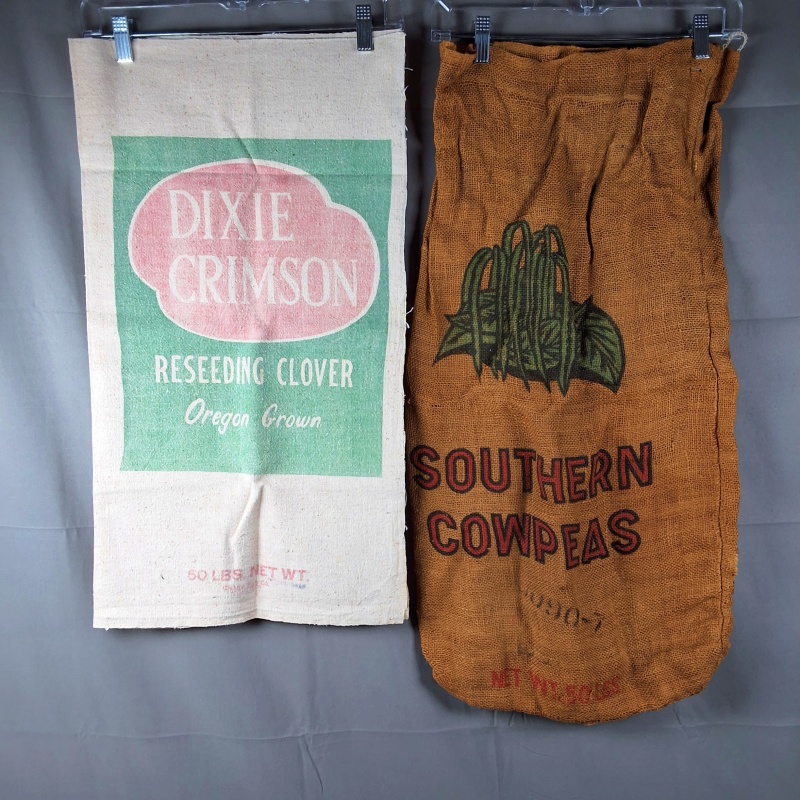 Group of 10 Vintage Advertising Feedsacks