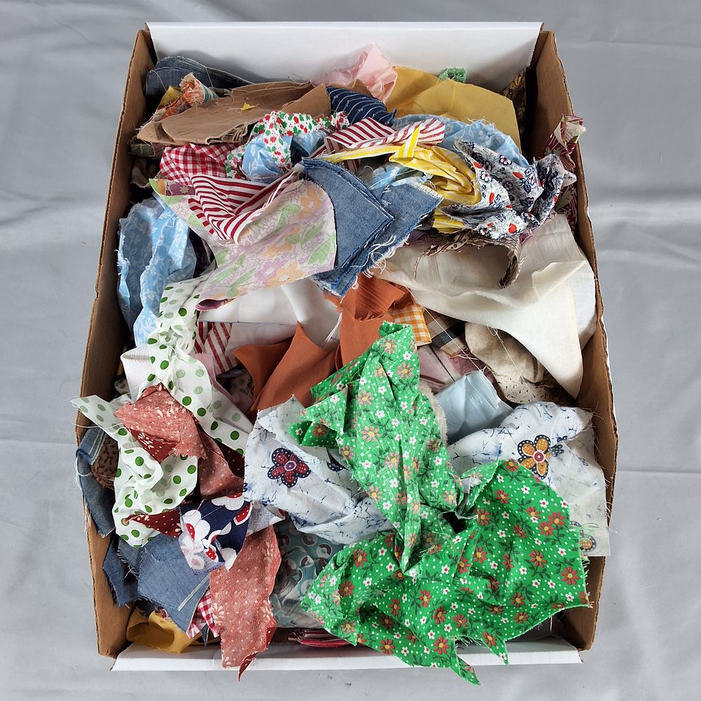 Lot 3: 20th Century Feedsack Fabric Scraps and More