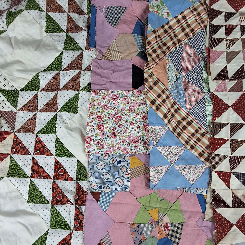 Lot 13: 19th and 20th Century Quilt Tops and Fragments