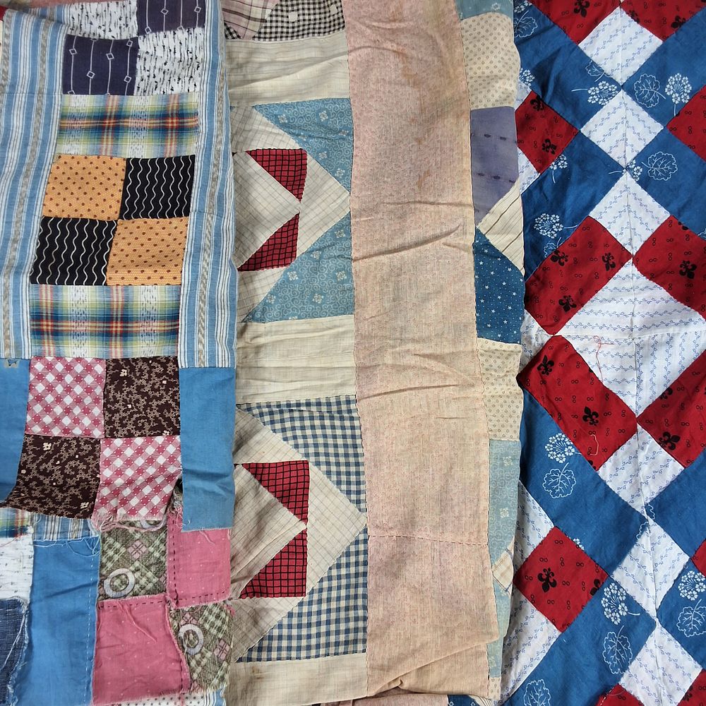Lot 19: 19th Century Quilt Tops and Fragments