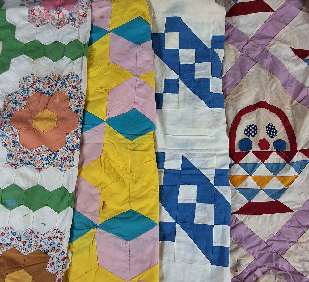 Lot 23: 20th Century Quilt Tops and Fragments