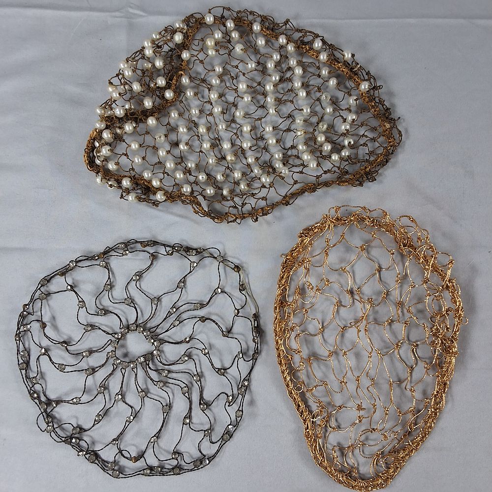 Lot 12: 3 Vintage Hair Snoods