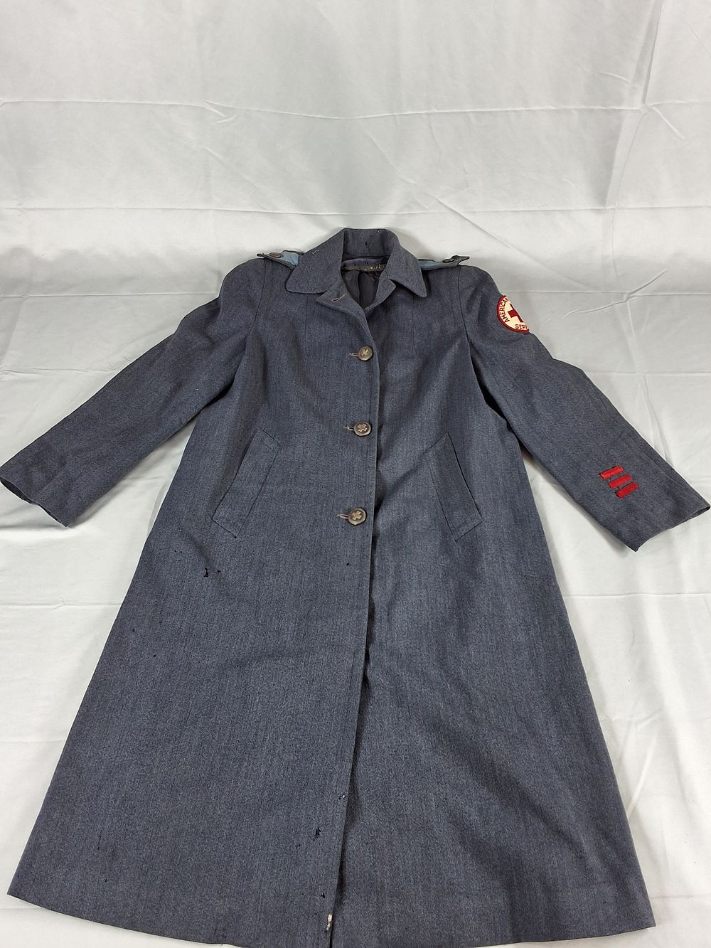 Lot 1: Vintage 1940s American Red Cross Wool Overcoat