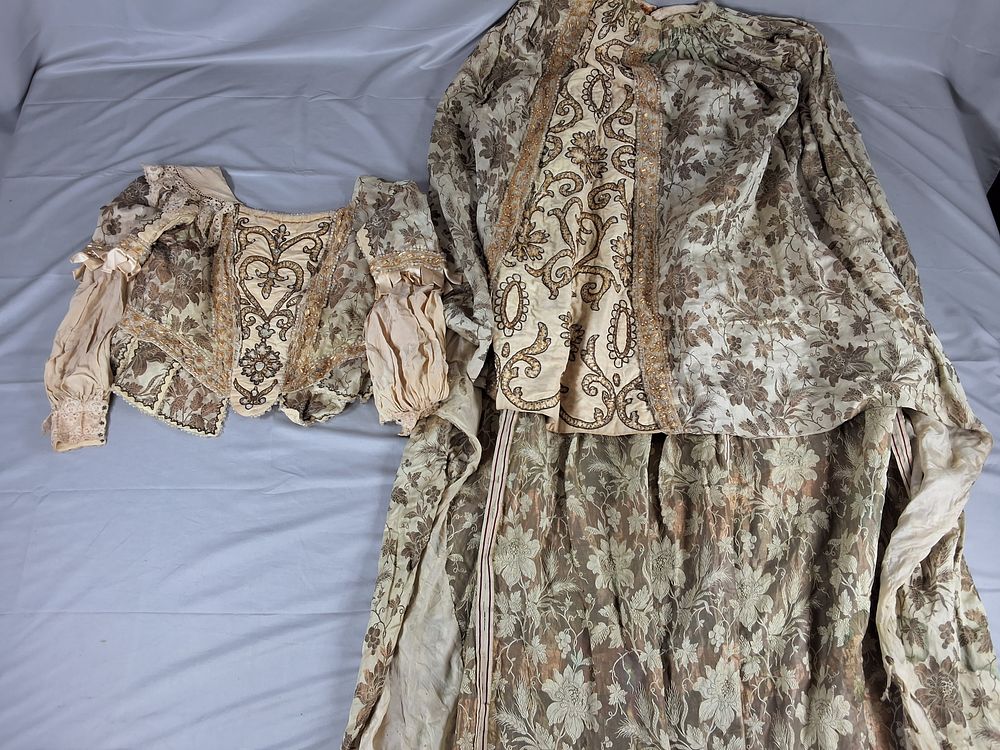 Lot 7: Antique 1880s Two Piece Beaded Gown