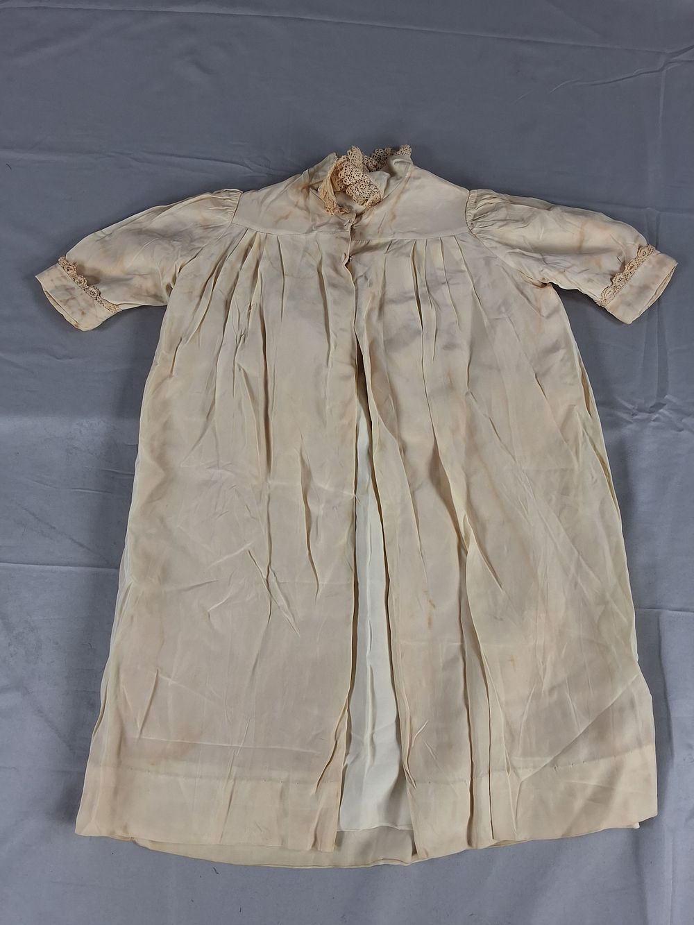 Lot 11: Antique 1900s Habotai Silk Christening Coat - Infant