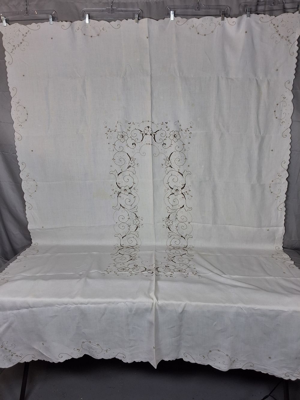 Lot 3: Floral Embroidered Tablecloth - B. Altman & Co.