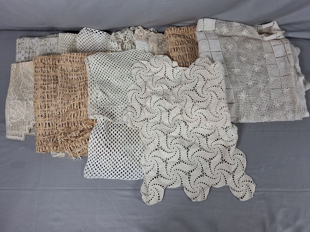 Lot 11: 20 Crochet Pieces and More Textiles
