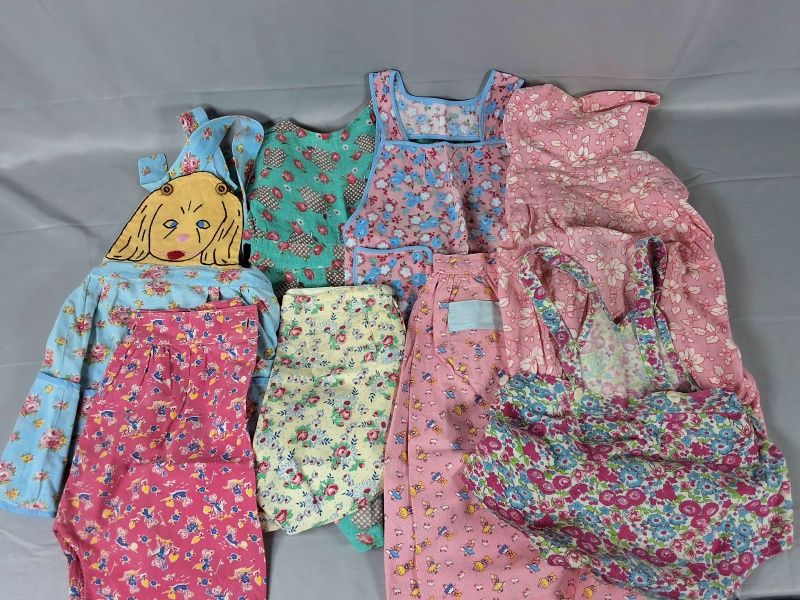 Lot 15: 8 Floral Pants, Aprons, and Rompers