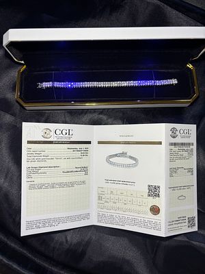 צמיד טניס זהב לבן 14K עם יהלומים CVD 12.20 קראט