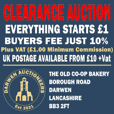 Darwen Auctioneers | Auction CL02 | CL02 Clearance Timed Auction Everything Starts @ &pound;1