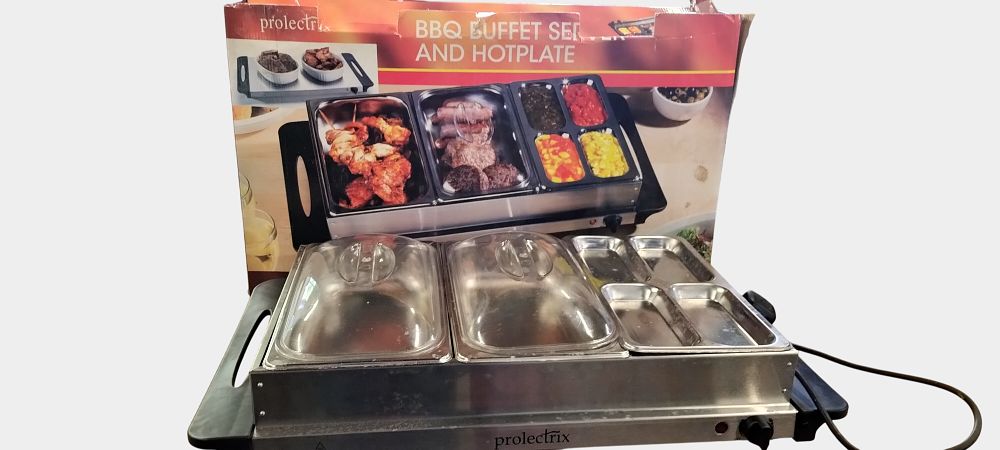 Lot 478: Prolectrix EK0096NTFOB Electric BBQ Buffet Server and Hotplate