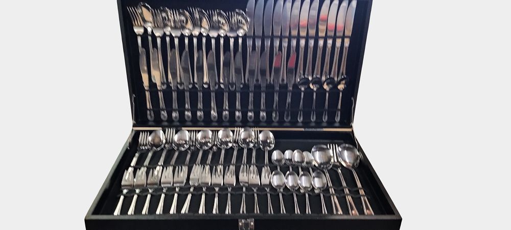 Lot 479: A Comprehensive Stainless Steel Flatware Service for Twelve in the Bead Pattern