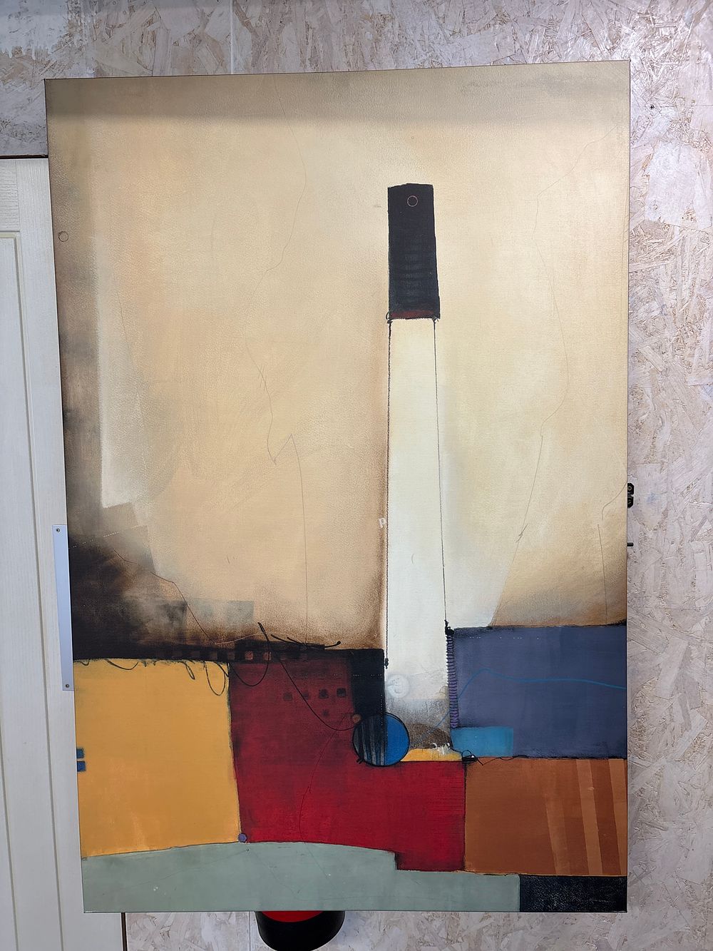 Lot 587: Attributed to Nela Solomon, Lunar Eclipse, Abstract Print on Canvas