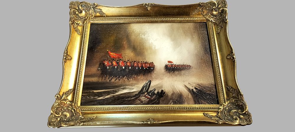 Lot 353: John Bampfield (b. 1947), Charge of the Light Brigade, Oil on Canvas