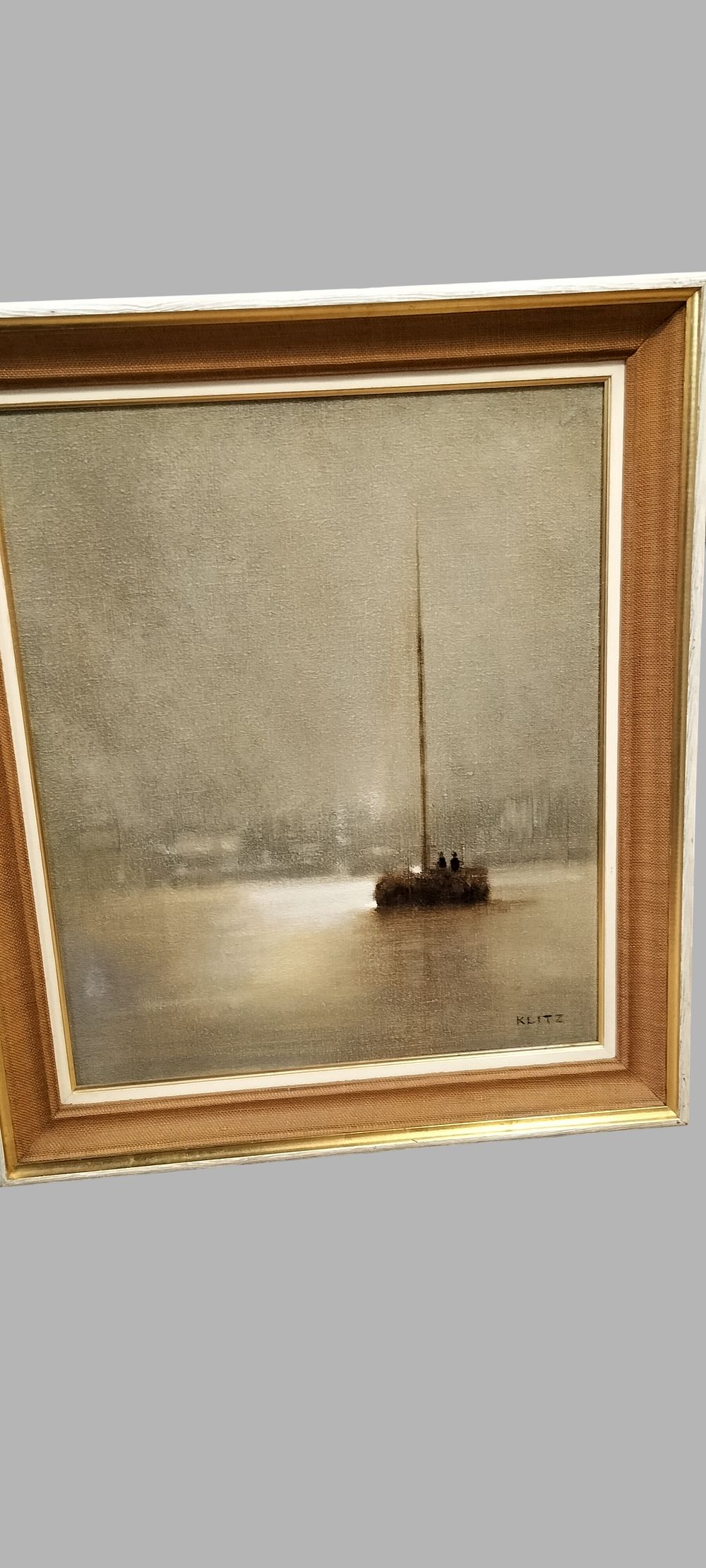 Lot 355: Anthony Robert Klitz (1917-2000) Old Barge at Deptford Oil on Canvas