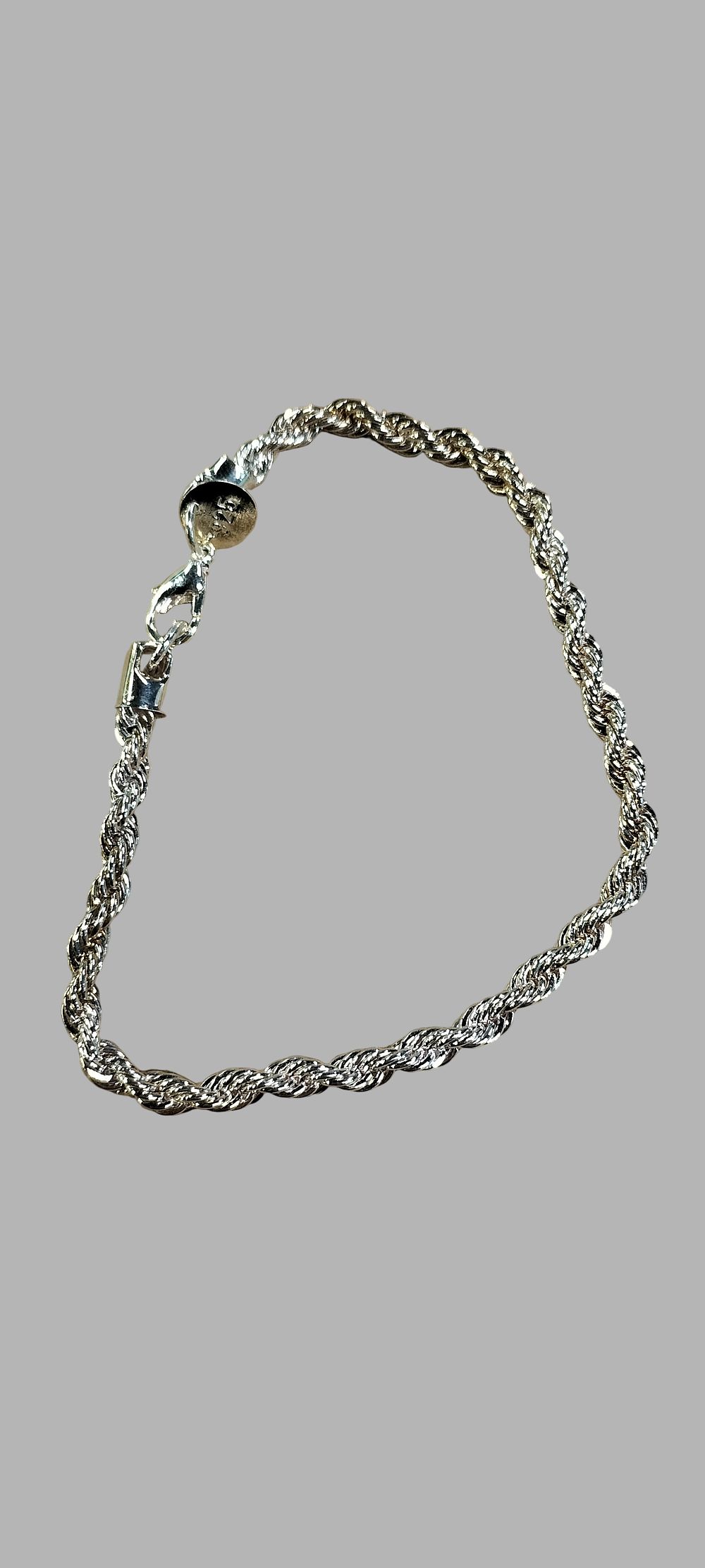 Lot 395: 925  Silver Rope Chain Bracelet