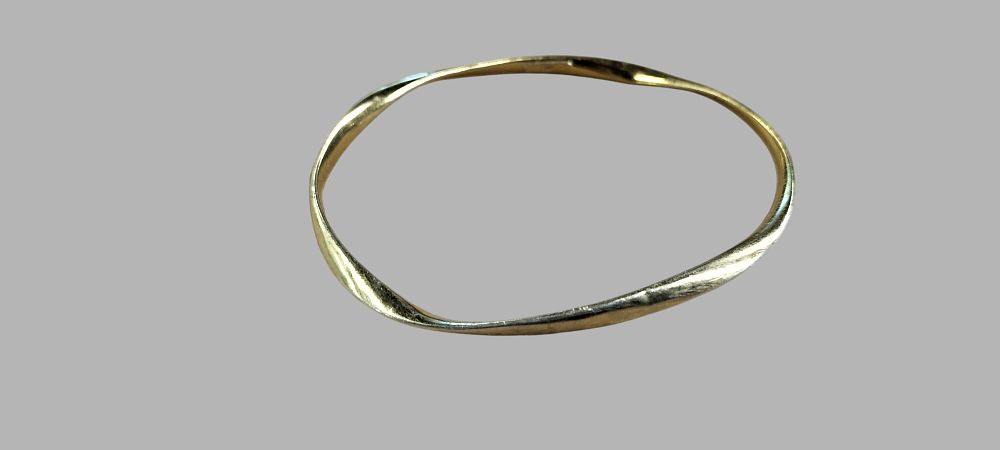 Lot 408: Gold Plated Sterling Silver Twisted Bangle