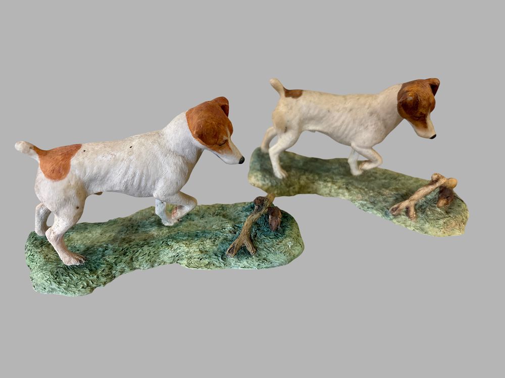 Lot 417: A Pair of Border Fine Arts Jack Russell Terrier Figurines