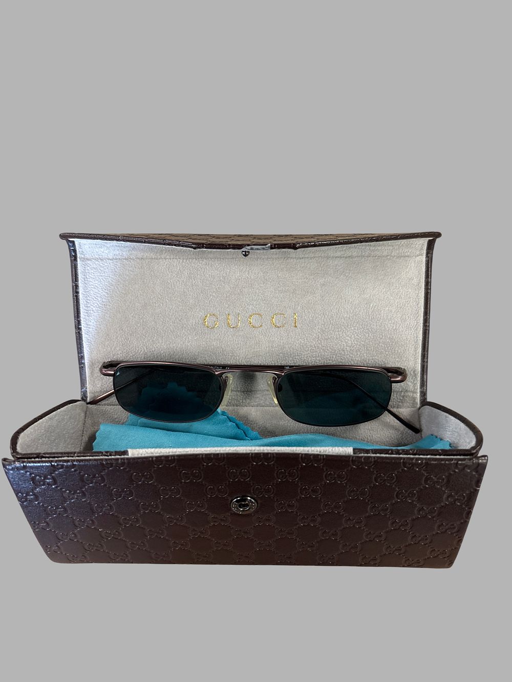 Lot 419: Gucci GG 1406 Metal Frame Sunglasses and Guccissima Leather Case