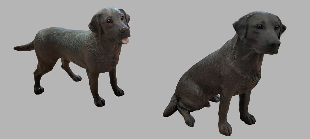Lot 469: A Pair of Border Fine Arts Black Labrador Retriever Resin Figurines