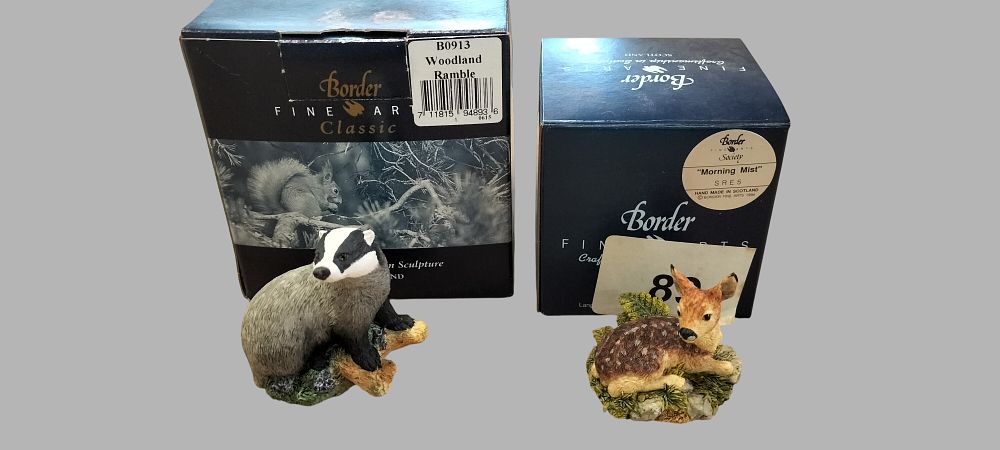 Lot 475: Two Border Fine Arts Society Hand Painted Resin Wildlife Figurines
